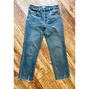 KUT from the Kloth Rachael Fab Ab Mom Jeans High Rise Button Fly Blue 10